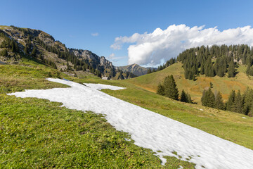 First snow in the Swiss Alps