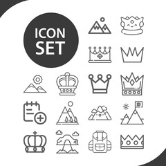 Simple set of summit related lineal icons.