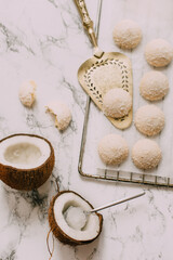 coconut cookies on the white table