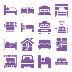 16 pack of upstairs  filled web icons set