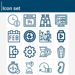 Simple set of prison term related lineal icons.