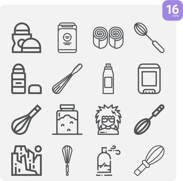 Simple set of and roll related lineal icons.