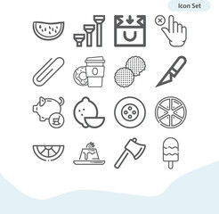 Fototapeta premium Simple set of cut related lineal icons.