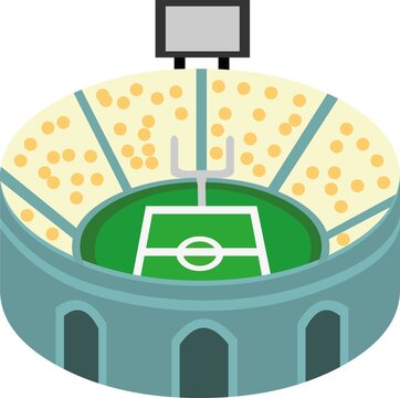 cartoon football stadium with green field clip art preview