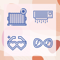 Obraz premium Simple set of breeze related lineal icons