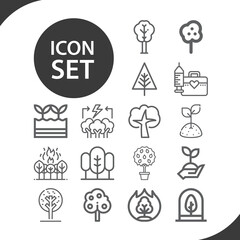 Simple set of willow related lineal icons.