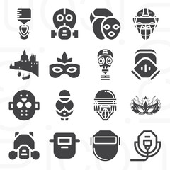 16 pack of venice  filled web icons set