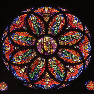stained glass window in a church