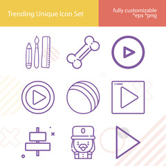 Fototapeta premium Simple set of encounter related lineal icons.
