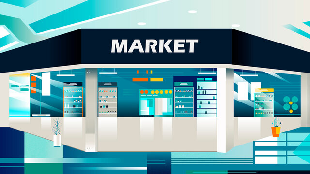 Modern market / pharmacy / shop illustration