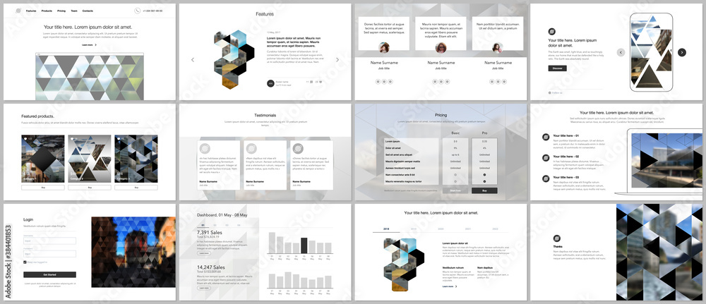 Poster vector templates for website design, presentations, portfolio. templates with triangles, triangular 