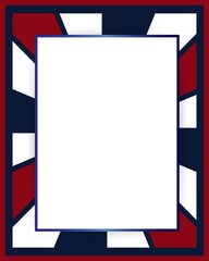 Blue and red USA stars and stripes page border frame design