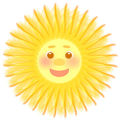 joyfully smiling affectionate yellow sun