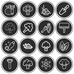 16 pack of maryland  lineal web icons set