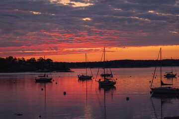 Sunrise at Portsmouth Marina - Kittery Maine.