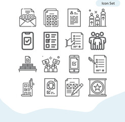 Simple set of votes related lineal icons.