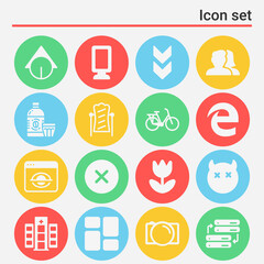16 pack of perfect  filled web icons set