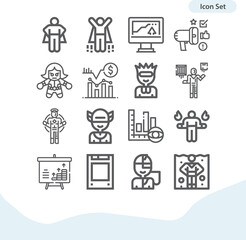 Simple set of plain related lineal icons.