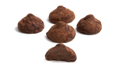 chocolate truffles isolated