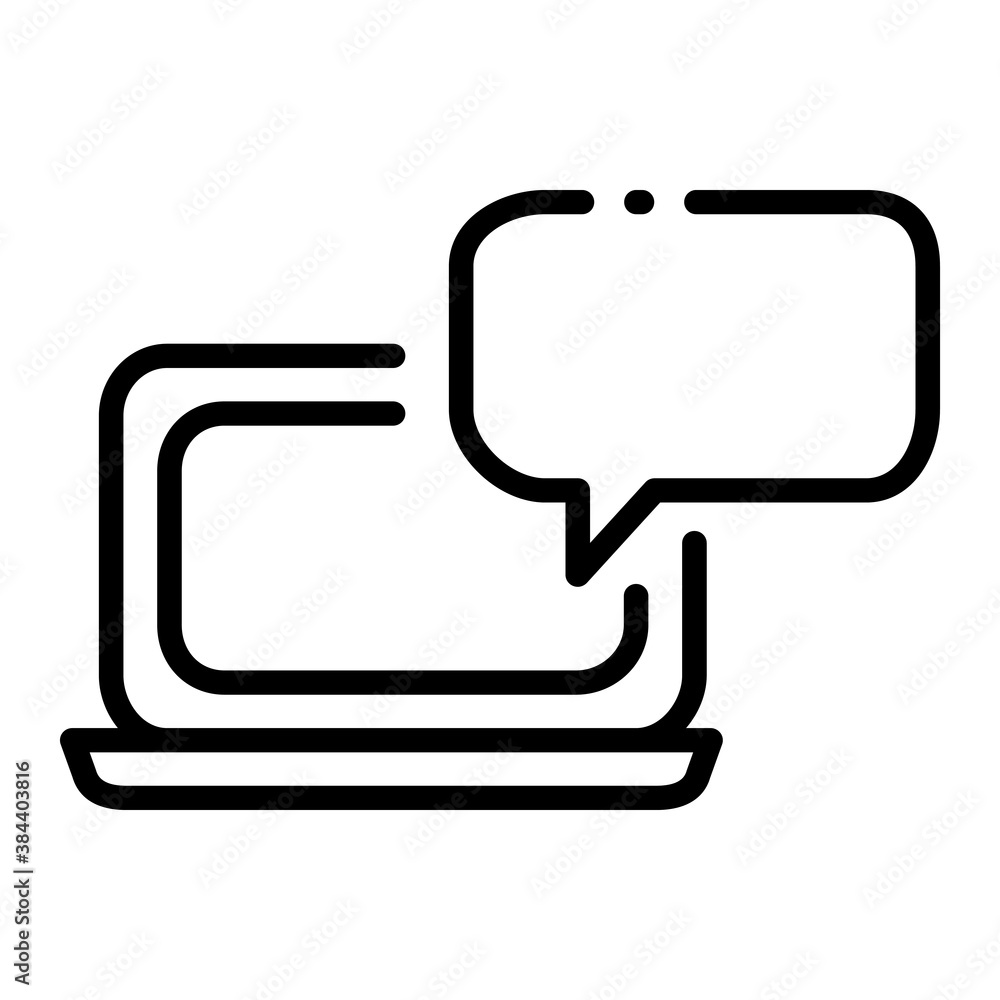 Poster pixel perfect notebook bubble message notification line icon. vector illustration