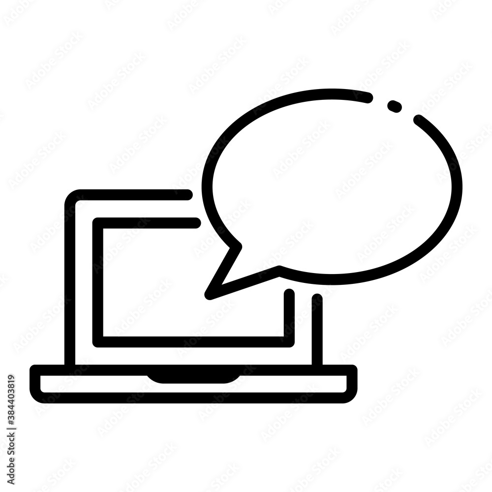 Poster pixel perfect notebook bubble message notification line icon. vector illustration