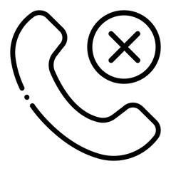 Pixel perfect rejected call line icon. vector illustration