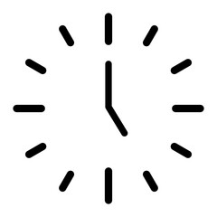 Pixel perfect wall clock watch line icon. vector illustration