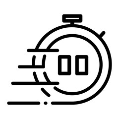 Pixel perfect stopwatch duration process line icon. vector illustration