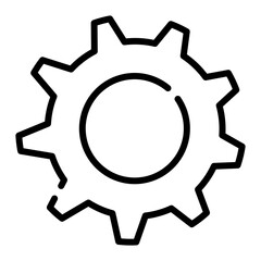 Pixel perfect cog wheel line icon. vector illustration