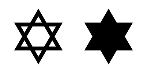 David star flat vector icons. Israel symbol of religion. Jerusalem judaism symbol. Biblical seal. Vector illustration eps10.