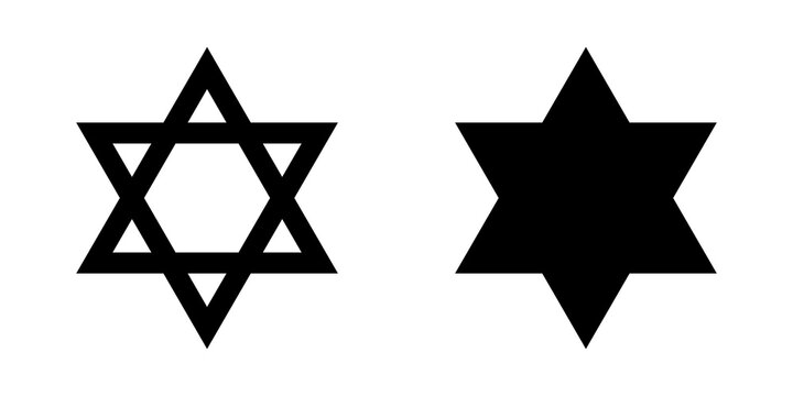 David star flat vector icons. Israel symbol of religion. Jerusalem judaism symbol. Biblical seal. Vector illustration eps10.