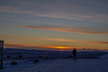 Fototapeta premium Walking sunset