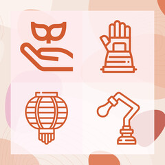 Simple set of filament related lineal icons