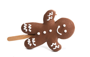 ginger man in chocolate isolated