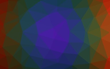 Obraz premium Dark Multicolor, Rainbow vector shining triangular background.