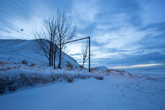 wire fence in the snow