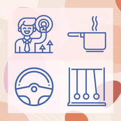 Simple set of impetus related lineal icons