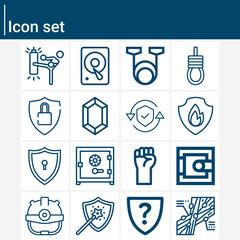 Simple set of strong related lineal icons.