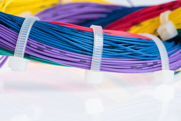 Bundle of colorful telecommunication cable