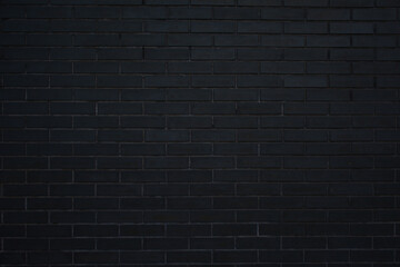 Fototapeta na wymiar Black brick wall background solid color