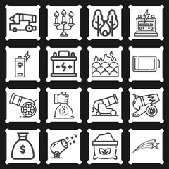 16 pack of firing  lineal web icons set