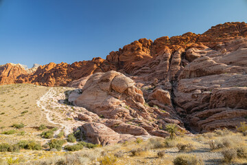 Sunny view of the Calico Hills of Red Rock Canyon National Conservation Area