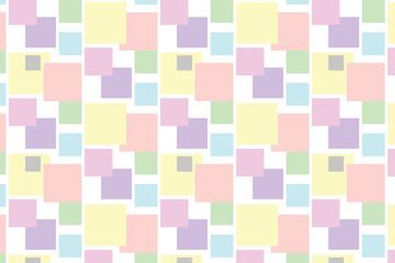 Seamless pattern of colorful squares on a white background
