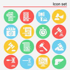 16 pack of bids  filled web icons set