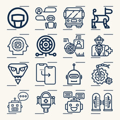 Simple set of elect related lineal icons.