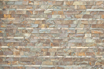 Texture of brick wall and concrete blocks. Samples of stone plates stacked evenly in a row.