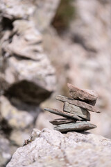 A Cairn (stack of stones) in the mountains