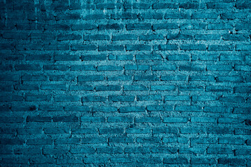 Pop art style Indigo blue colored grunge brick wall for background or banner
