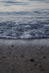 Close-up of waves and bubbles