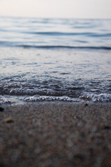 Close-up of waves and bubbles